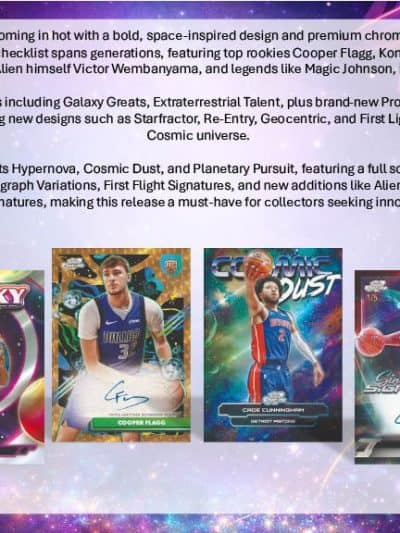 Topps Cosmic Chrome Basketball 2025-26 collectible cards with signatures.
