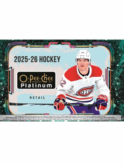 2025-26 O-Pee-Chee Platinum Hockey card featuring a player in a Montreal Canadiens jersey.
