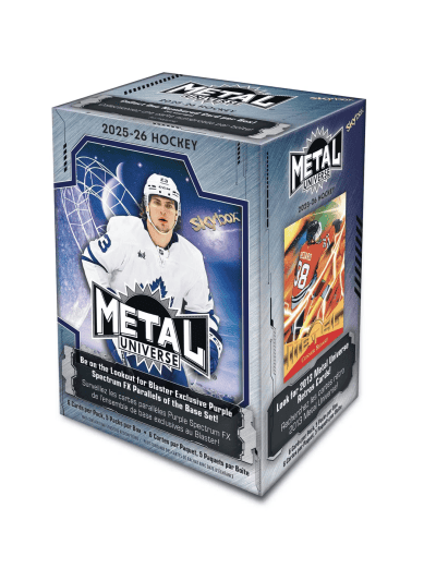 Hockey trading card box for 2025-26 Upper Deck Skybox Metal Universe.