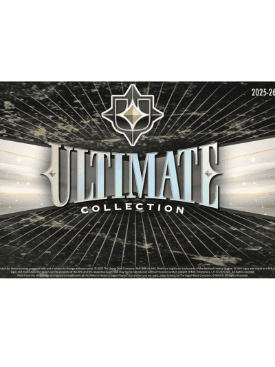 Upper Deck Ultimate Collection Hockey 2025-26 box for sports cards.