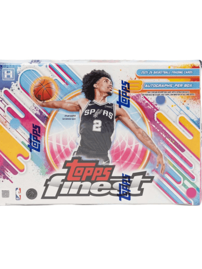 Basketball trading card box featuring a player in action.