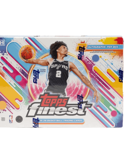 Topps Finest Basketball Hobby Box with player image and colorful design.