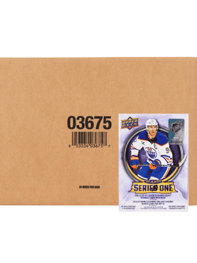 Hockey trading card blaster box with Series One branding and player image.