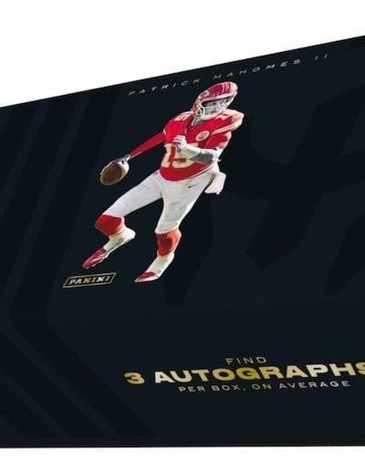 Panini Mahomes football hobby box for 2025 Panini release.