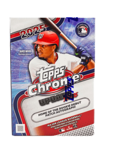 2025 Topps Chrome Update Series baseball card featuring James Wood.