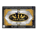Baseball trading card from Topps Tier One 2025 series with autographs and relics.