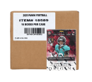 Box of 2025 Panini Origins Football trading cards with NFL player image.