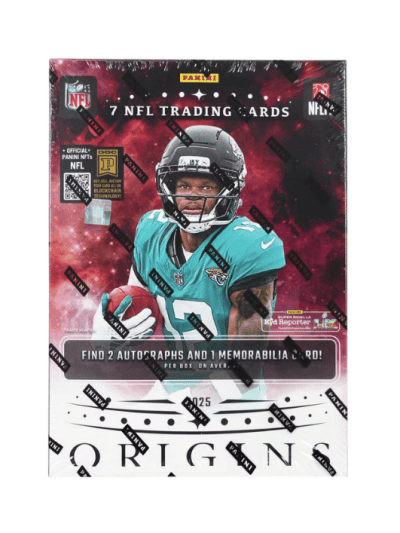 Panini Origins 2025 football trading card with player image and NFL logo.