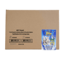 Brown shipping box with Topps trading card sticker for Mcollectors.