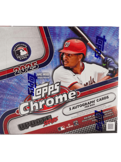 Baseball trading card box for 2025 Topps Chrome Update Series.