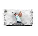 Young golfer swinging club during 2026 Upper Deck Artifacts Golf Hobby.