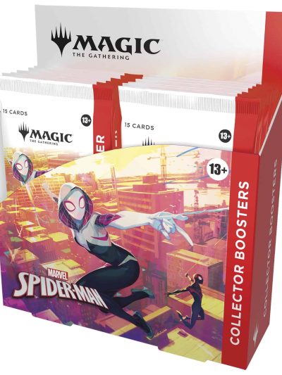 Collector Booster Box for Marvel's Spider-Man with Magic: The Gathering branding.