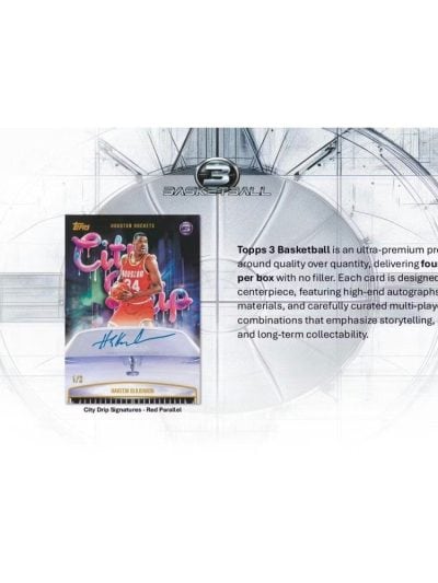 Topps 3 Basketball trading card featuring a player in action.
