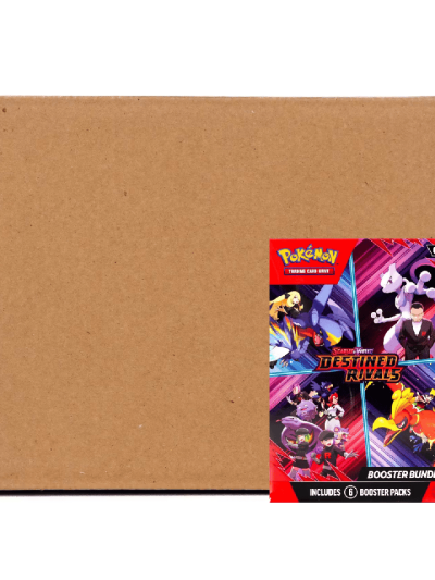 Pokemon Scarlet & Violet Destined Rivals Booster Bundle box on cardboard.