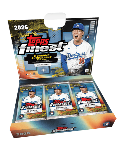 2026 Topps Finest Baseball Hobby Box with Dodgers player image.