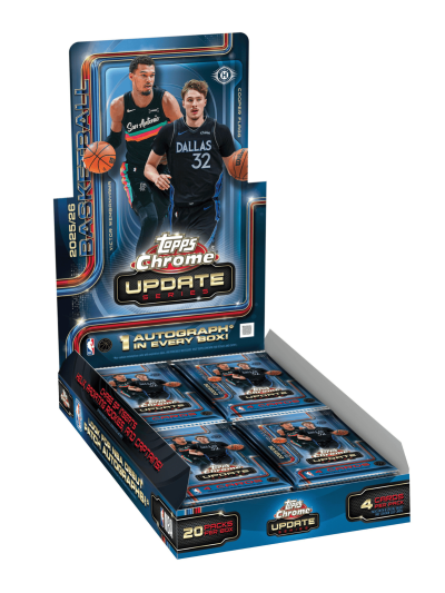 Basketball trading card box for 2025-26 Topps Chrome Update set.