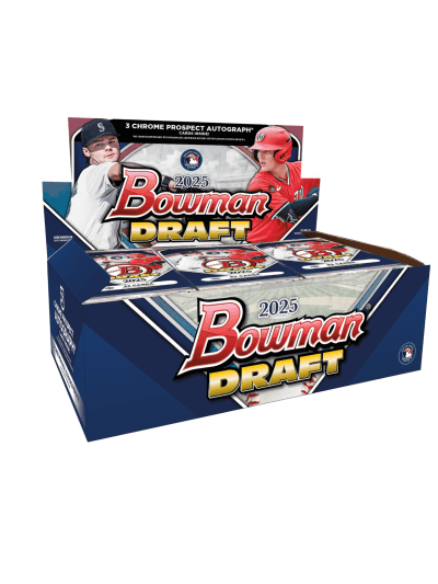 2025 Bowman Draft baseball hobby box with players and autographs.