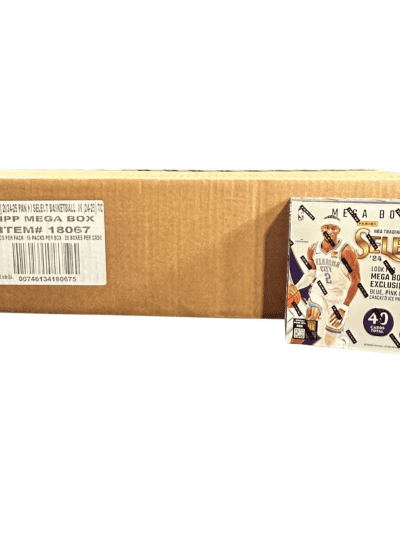 Large cardboard box with Panini Select Basketball NPP Mega Box.