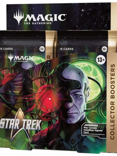 Star Trek themed Magic: The Gathering booster pack with Spock and sci-fi design.