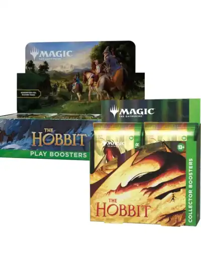 The Hobbit booster and collector booster boxes for Magic: The Gathering.