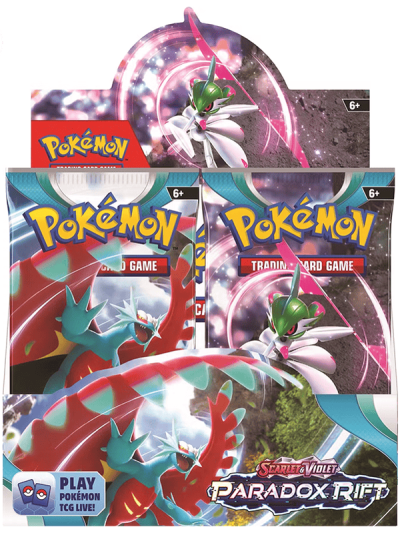 Pokemon Scarlet & Violet booster packs with Paradox Rift theme for trading card game.