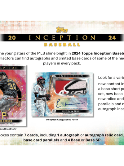2024 Topps Inception Baseball cards with autographs and relics.