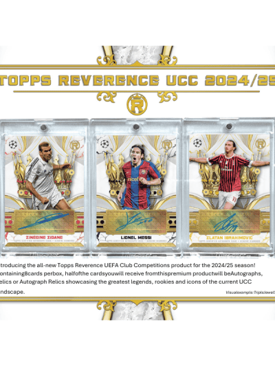 2024/25 Topps Reverence UCC Soccer Hobby Box with autographed cards.