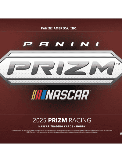 Panini Prizm NASCAR racing trading card box for 2025.