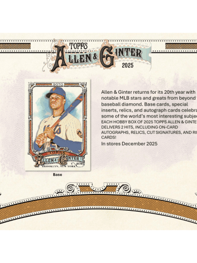 Baseball card from 2025 Topps Allen & Ginter set with player image.