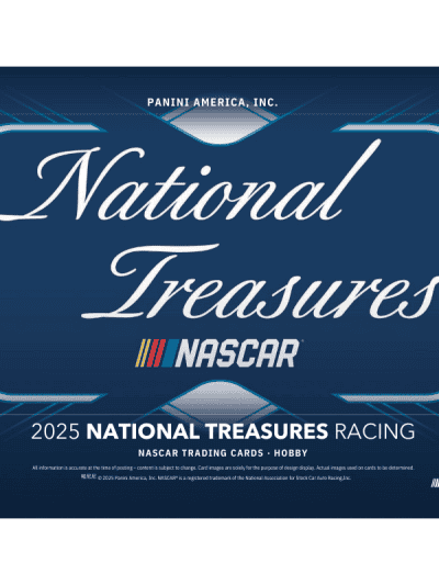 Panini National Treasures Racing 2025 trading card image.