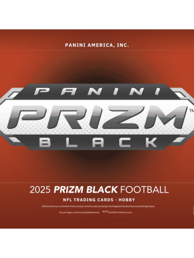 2025 Panini Prizm Black Football trading card with NFL logo.