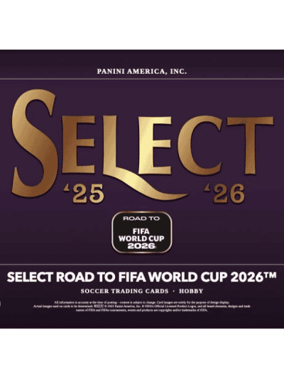 Panini Select 2025/26 Road to FIFA World Cup trading card box.