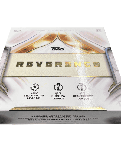 Topps Reverence UCC Soccer Hobby Box with Champions League logos.