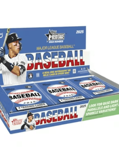 Baseball card box for 2025 Topps Heritage High Number series.