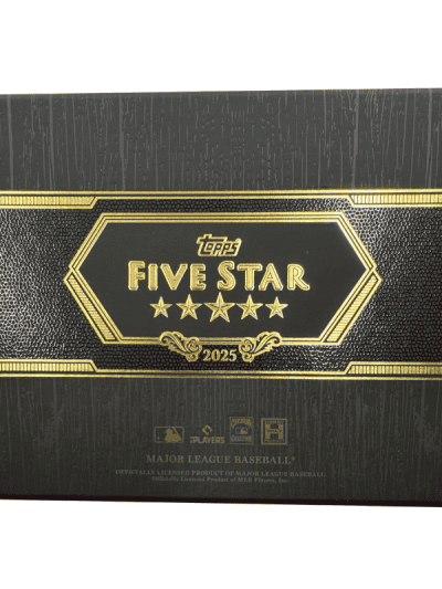 2025 Topps Five Star Baseball Hobby Box with gold accents and logo.