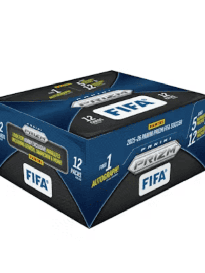 FIFA Soccer Panini Prizm 12-box case for collectible cards.