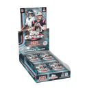 2025 Topps Chrome Football Hobby Box with football players on packaging.