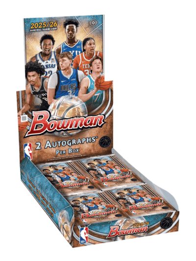 Basketball trading card box for 2025/26 Bowman Hobby case.