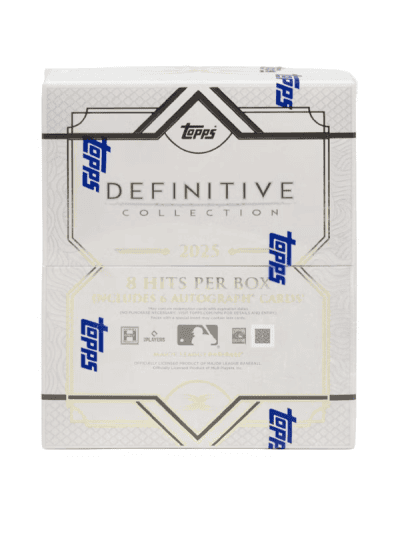 2025 Topps Definitive Baseball Hobby Box with autographed cards.