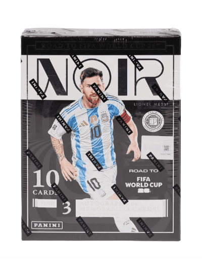 Panini Noir Road to World Cup Soccer Hobby Box with Lionel Messi.