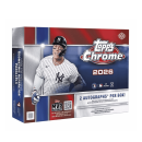 2026 Topps Chrome Baseball trading card box with player image.