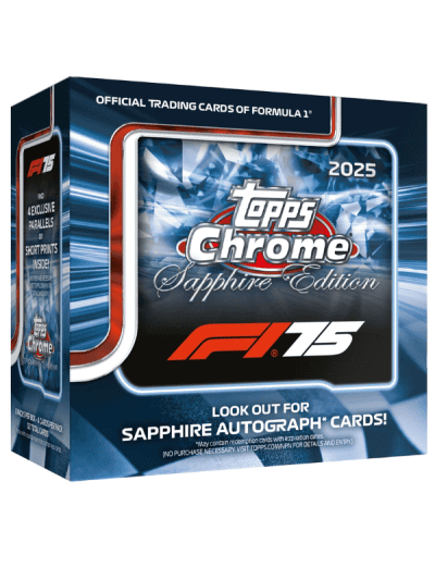 2025 Topps Chrome F1 Sapphire Edition trading card box.