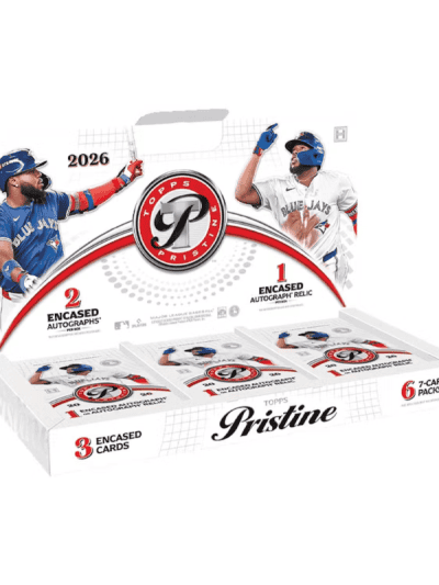 2026 Topps Pristine Baseball Hobby Box with players in jerseys.