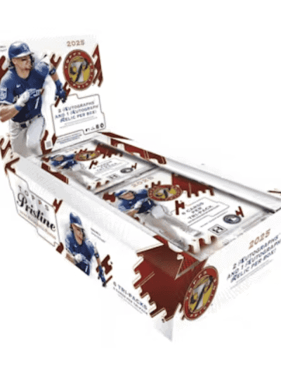 Baseball trading card box featuring a player in a blue uniform.
